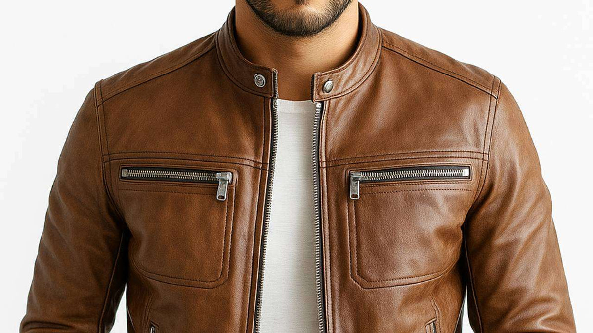 AleX Leather Brown Jacket - Men Leather Jacket Brown