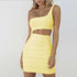 Slim fit one-shoulder cutout mini dress