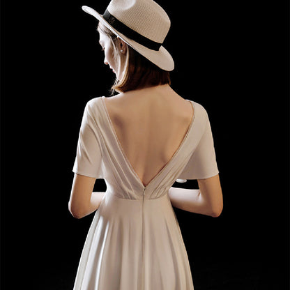 White satin premium bridal dress - elegant evening gown