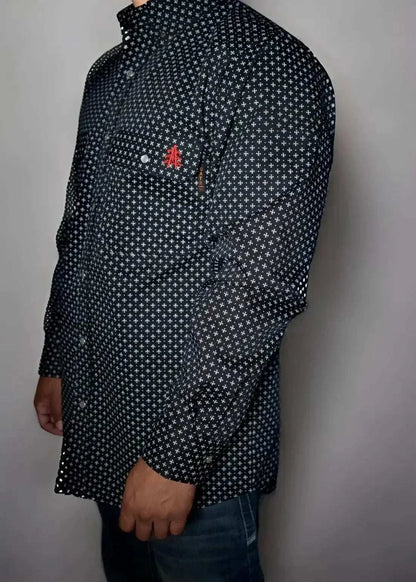 FR Pearl Snap Work Shirt - Reaper Black