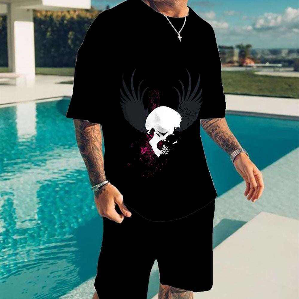 Skull-pattern 3D-printed T-shirt