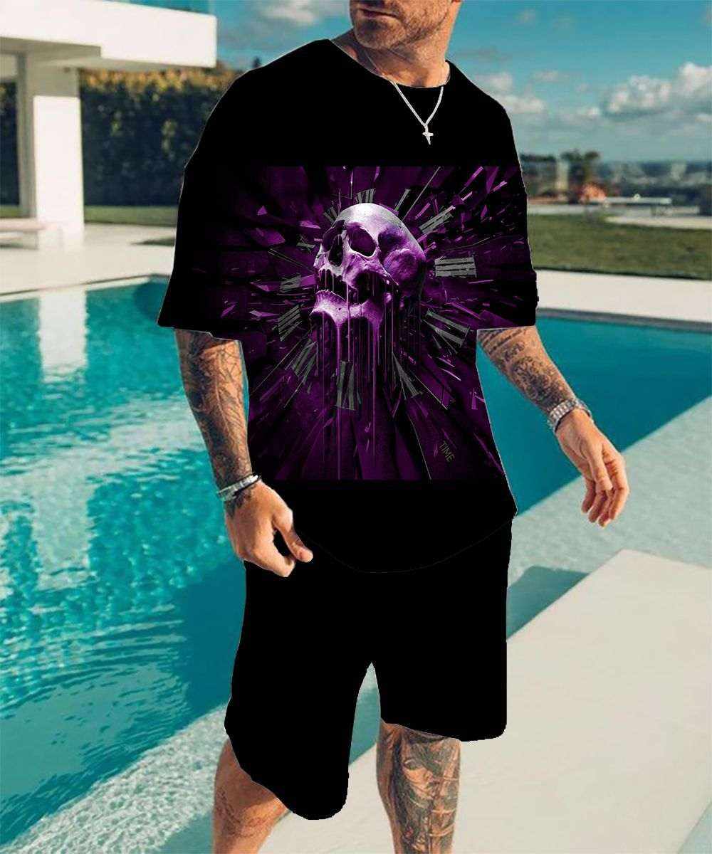 Skull-pattern 3D-printed T-shirt