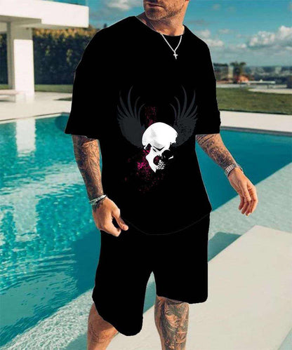 Skull-pattern 3D-printed T-shirt