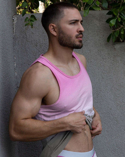 Dip Dye Relaxed Tank Peony Pink