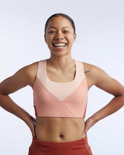 Pionxr Bra Top with bold color blocking and clean seams designed for athletic performance and style