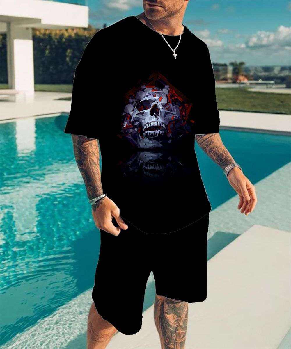 Skull-pattern 3D-printed T-shirt