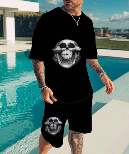 Skull-pattern 3D-printed T-shirt