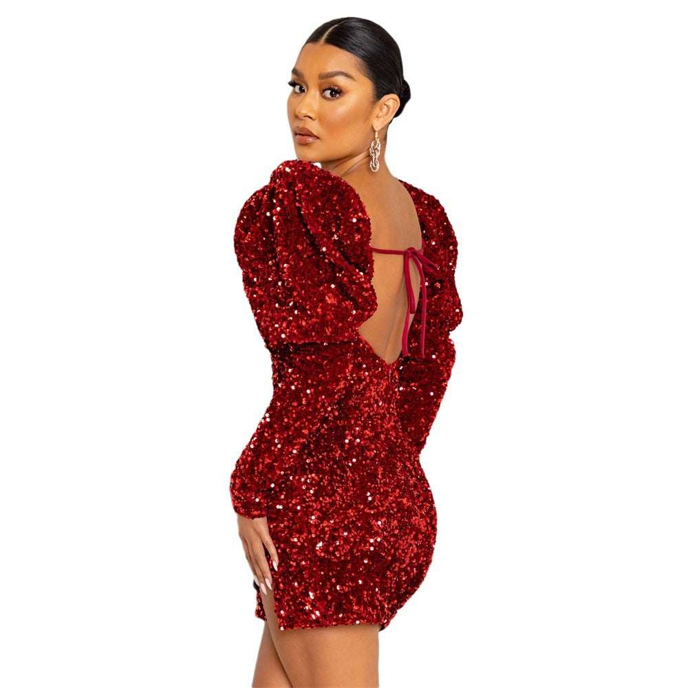Slim fit one-shoulder cutout mini dress