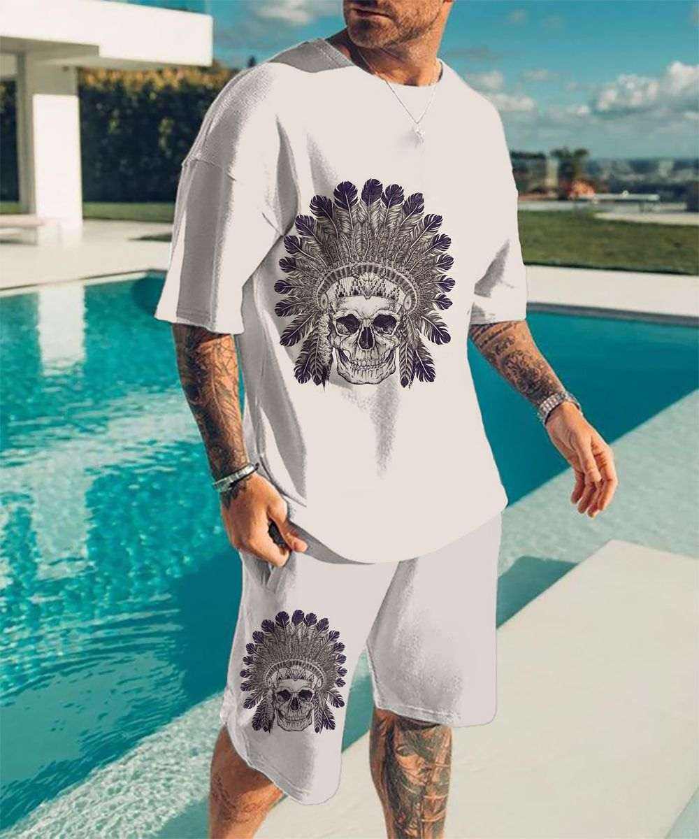 Skull-pattern 3D-printed T-shirt