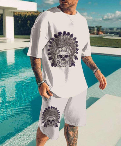 Skull-pattern 3D-printed T-shirt